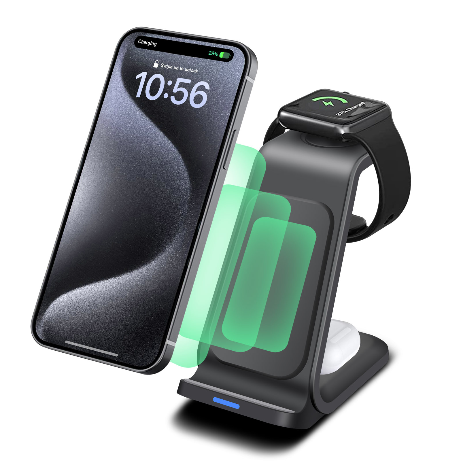 Smartwatch X - iPhone için 3'ü 1 Arada Şarj