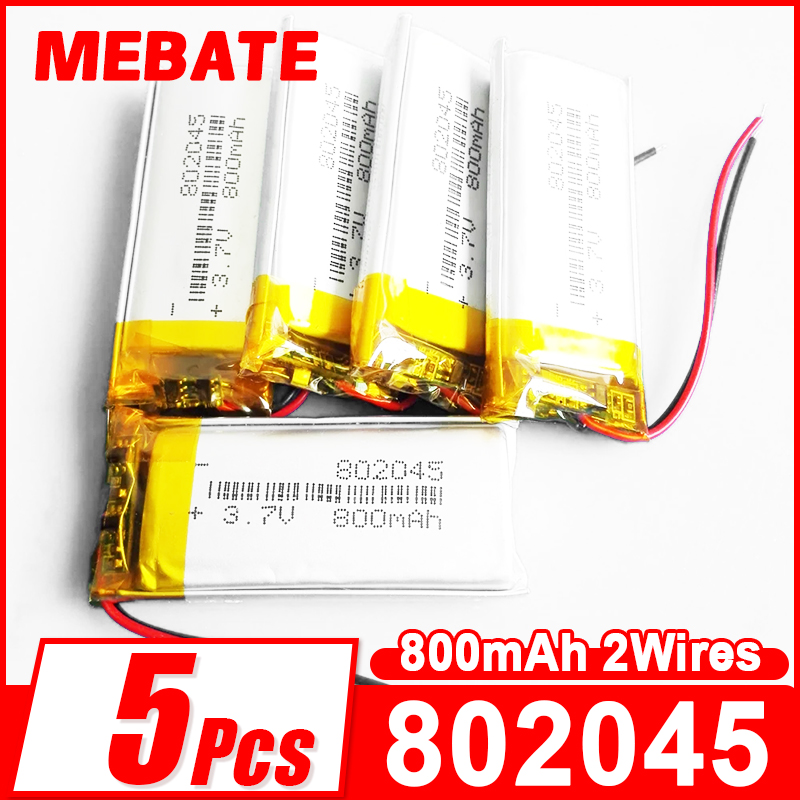 Smartwatch Headset - 5 adet 3.7V 800mAh 802045 şarj