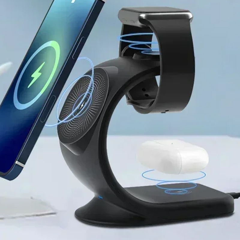 Wireless Charger Watch - Manyetik Kablosuz Şarj Cihazı 3'ü 1