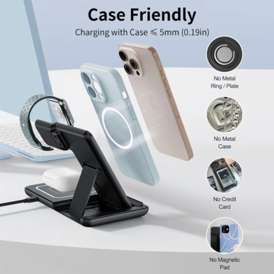 Gece LED Işığı 3'ü 1 Arada Kab - Wireless Charger Watch incelemesi ve fiyatı