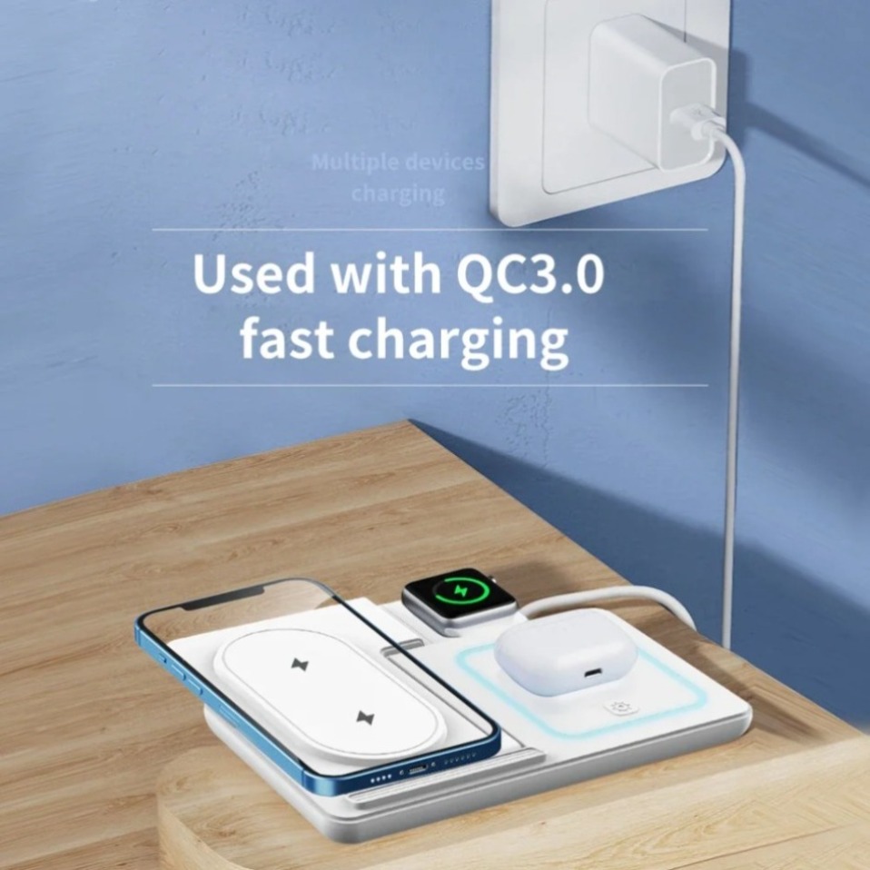 Gece LED Işığı 3'ü 1 Arada Kab - Wireless Charger Watch incelemesi ve fiyatı
